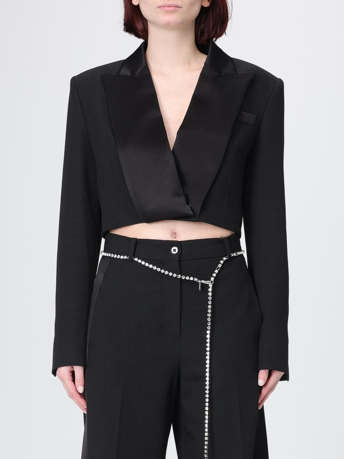 Pinko Viscose Blend Crop Blazer · 42