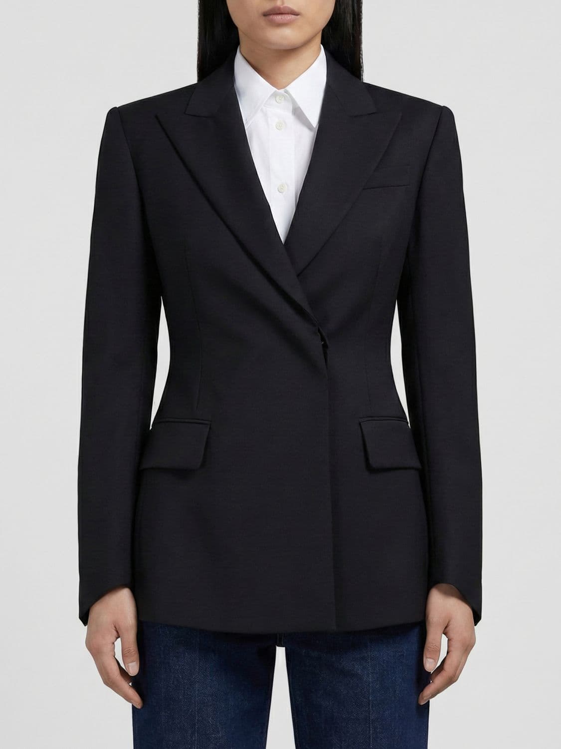 Sportmax Double-Breasted Blazer in Virgin Wool · 36
