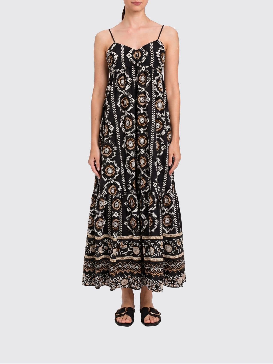 Twinset U & b Printed Muslin Midi Dress Twinset