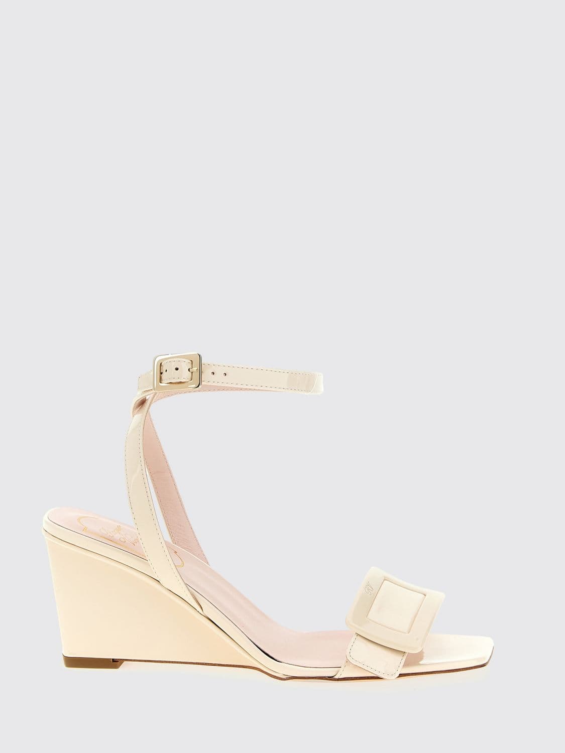 Roger Vivier Belle Vivier Wedge Sandals in Patent Leather