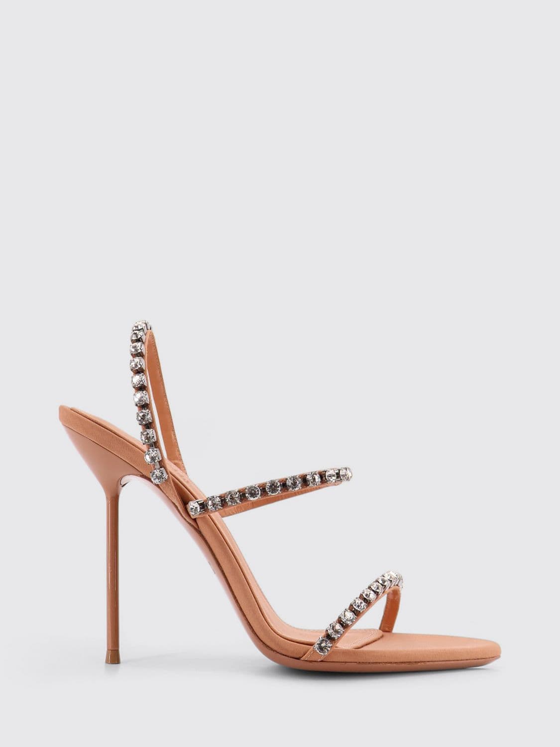 Paris Texas Lidia Slingback Sandals in Satin with Crystals