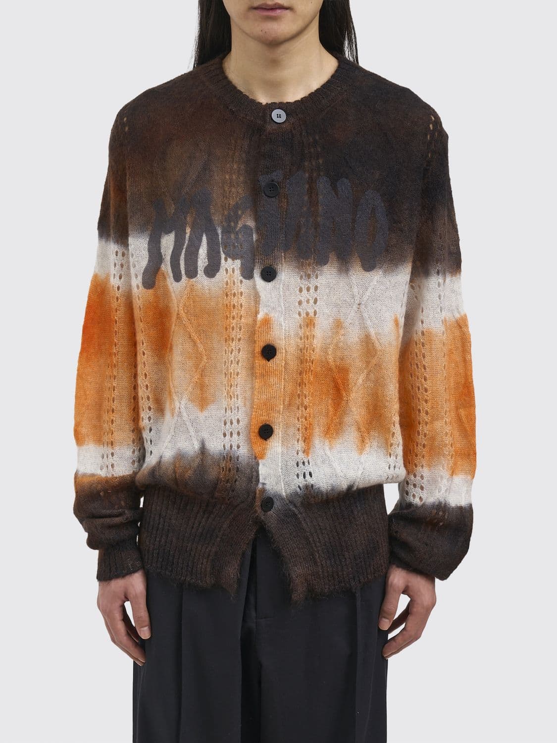 Magliano Striped Mohair Wool Blend Cardigan