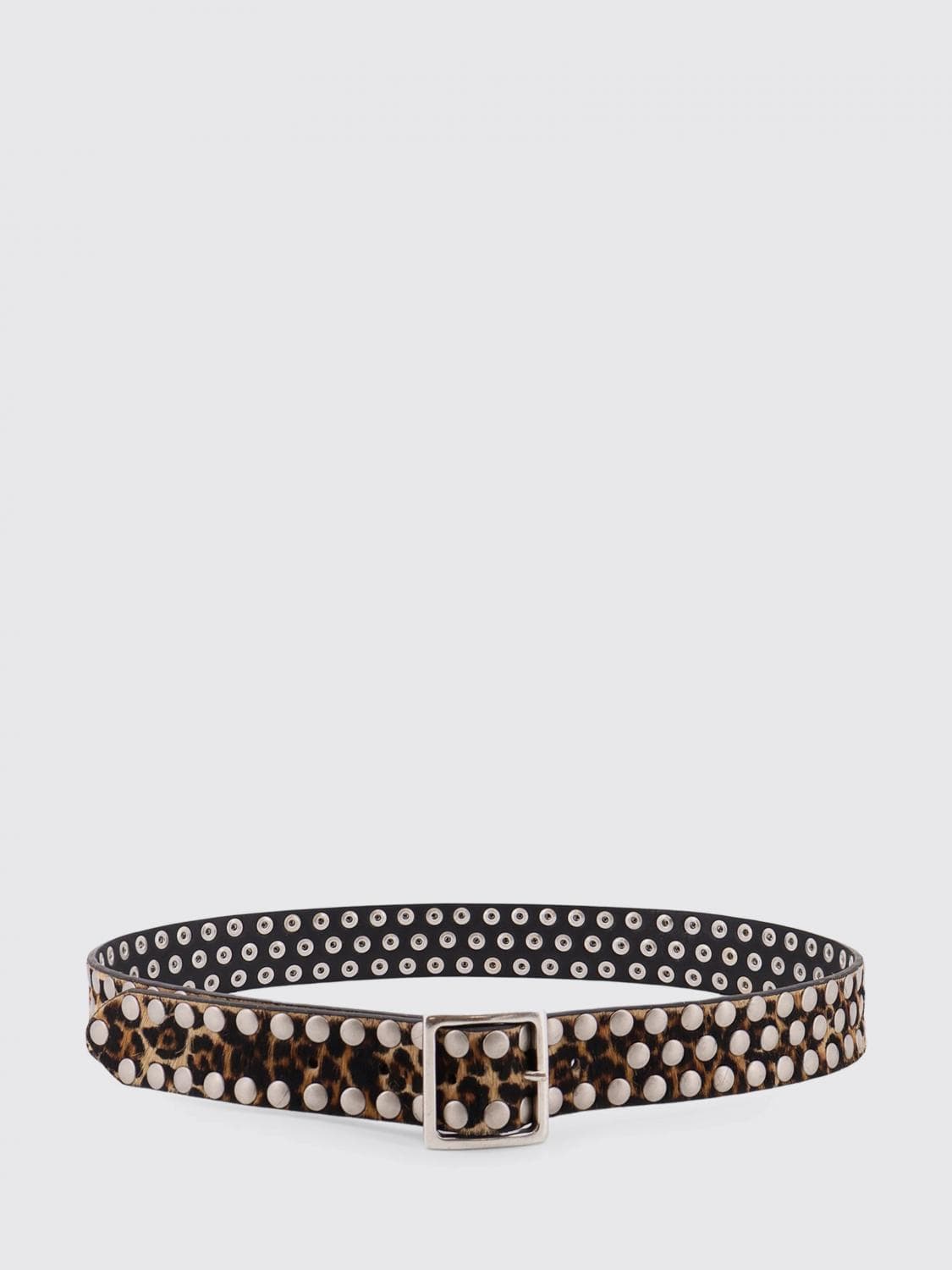 Golden Goose Animalier Pony Hair Belt with Studs
