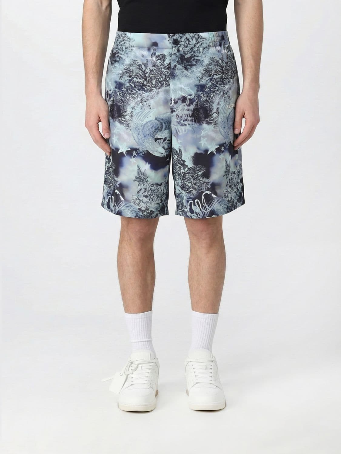 Off-White Printed Viscose Shorts