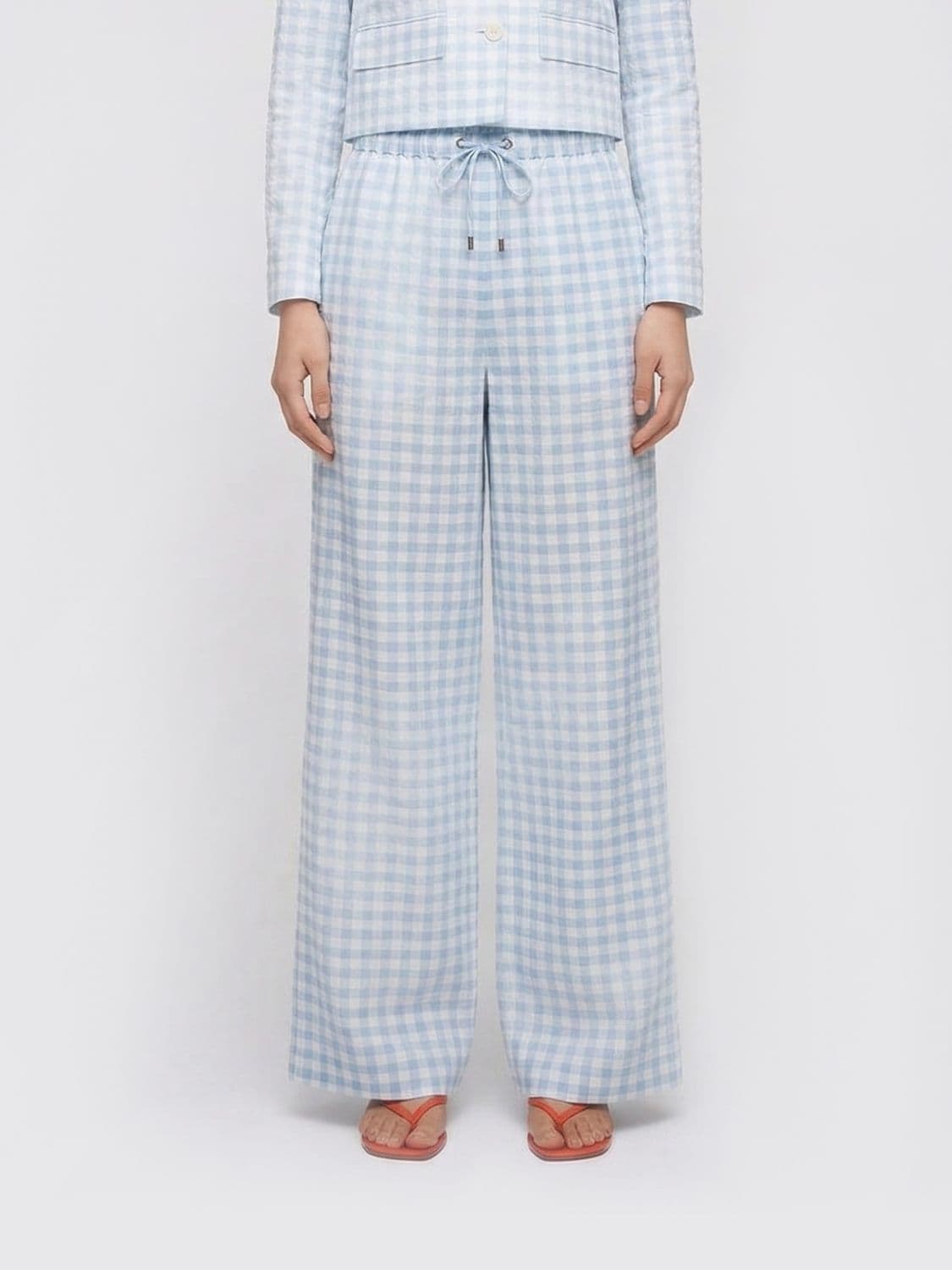Ermanno Scervino Vichy Pattern Viscose Palazzo Trousers · 40