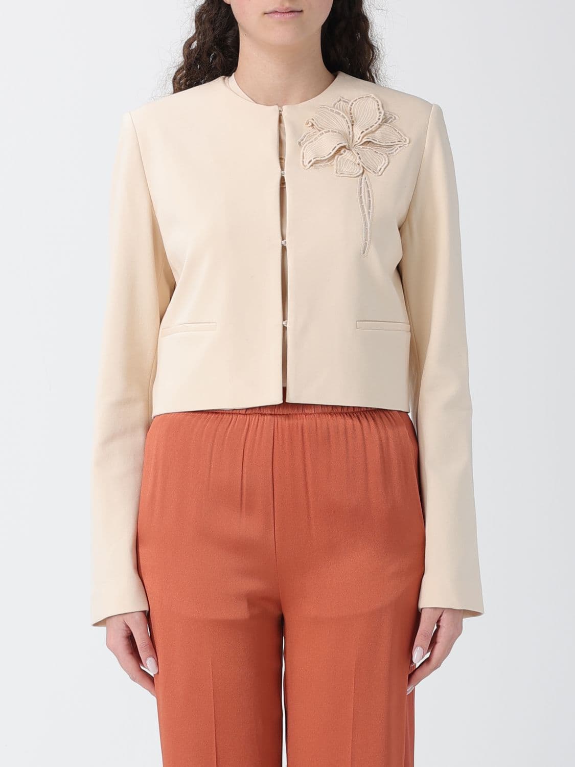 Twinset Viscose Blend Blazer With Flower