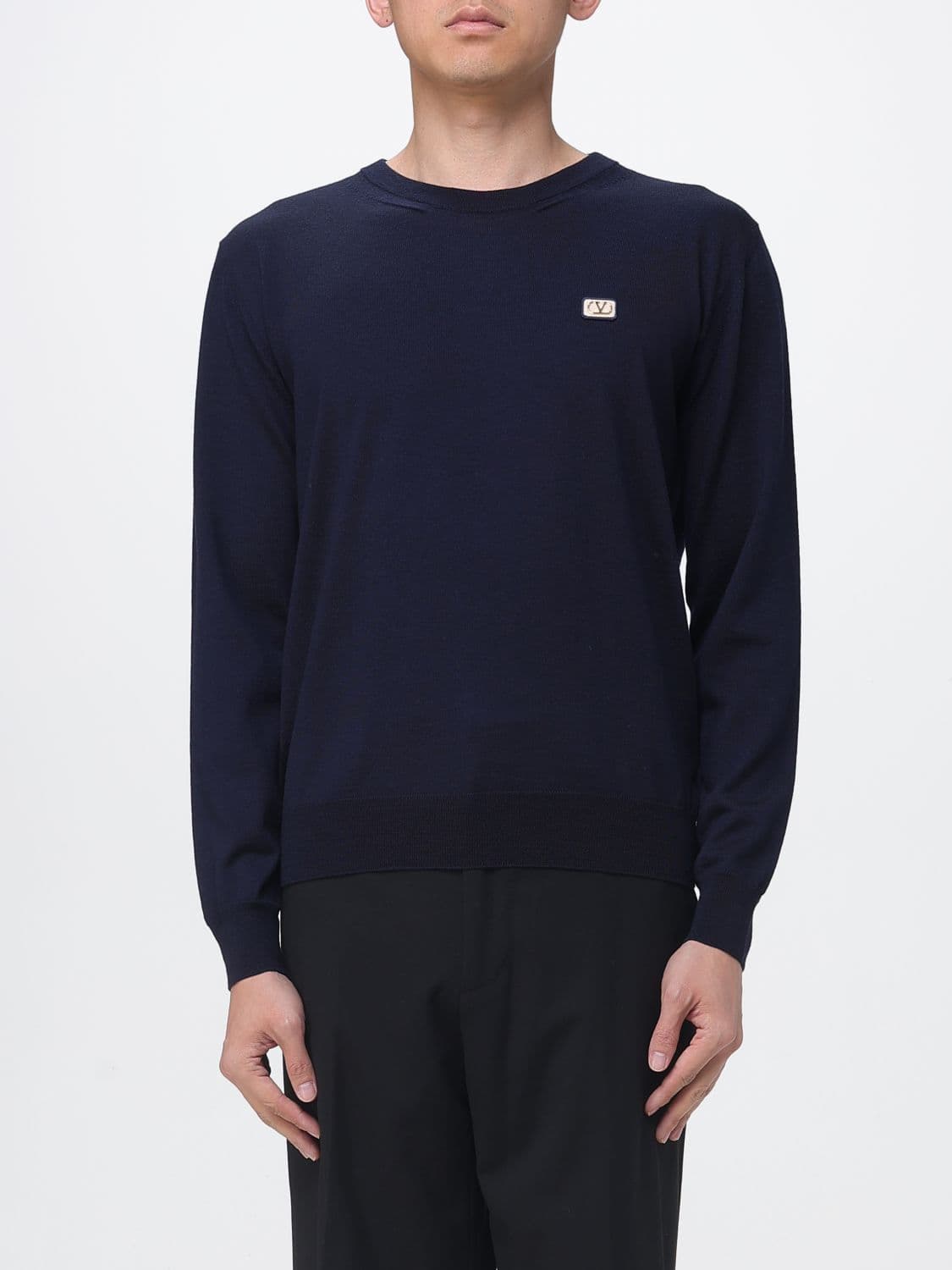 Valentino Wool Crew Neck Sweater With Logo