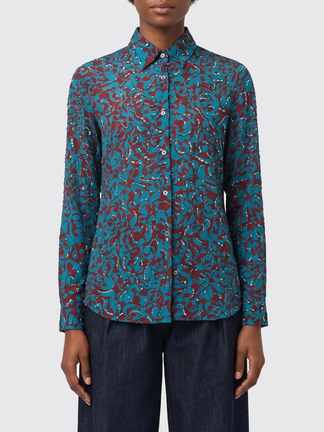 Dries Van Noten Viscose Shirt with Sequins