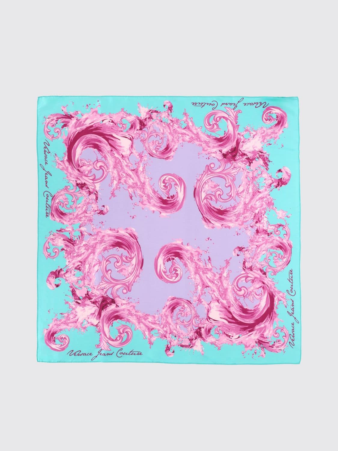 Versace Jeans Couture Baroque Print Silk Foulard