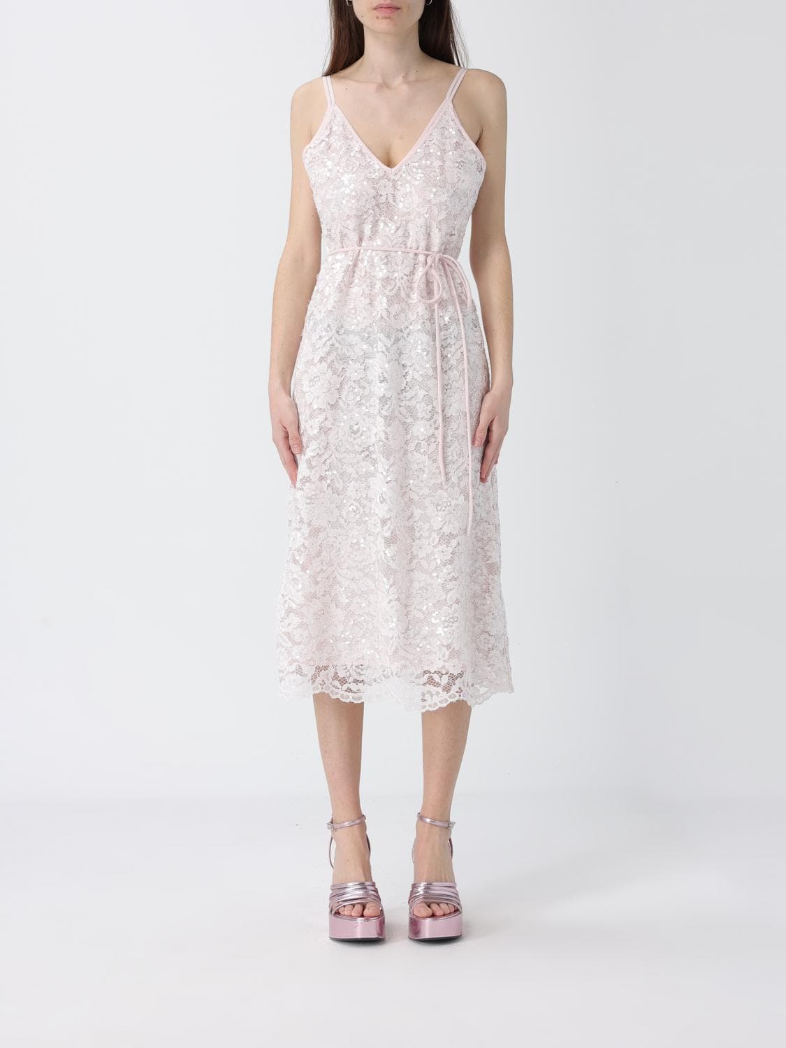 Twinset Lace Midi Dress with Sequins