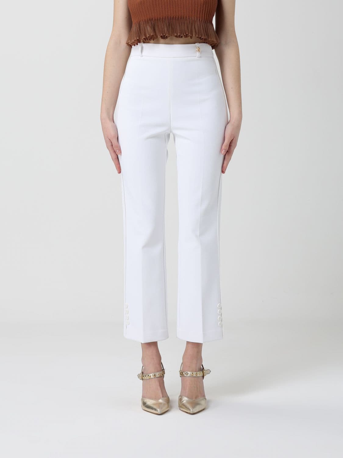Elisabetta Franchi Crepe Cropped Trousers
