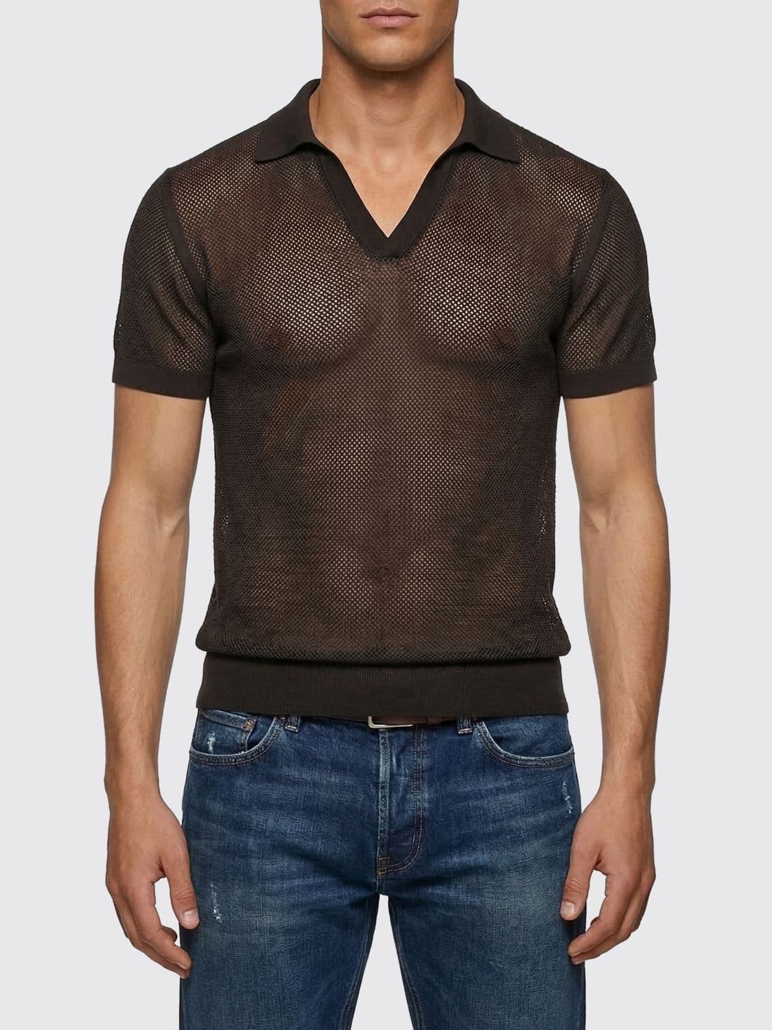Tom Ford Cotton And Silk Polo Shirt