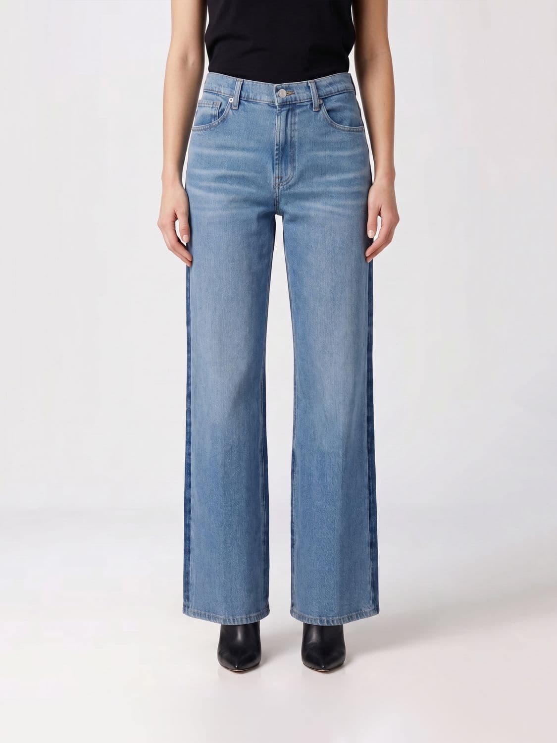 7 For All Mankind Stovepipe Straight Stretch Denim Jeans