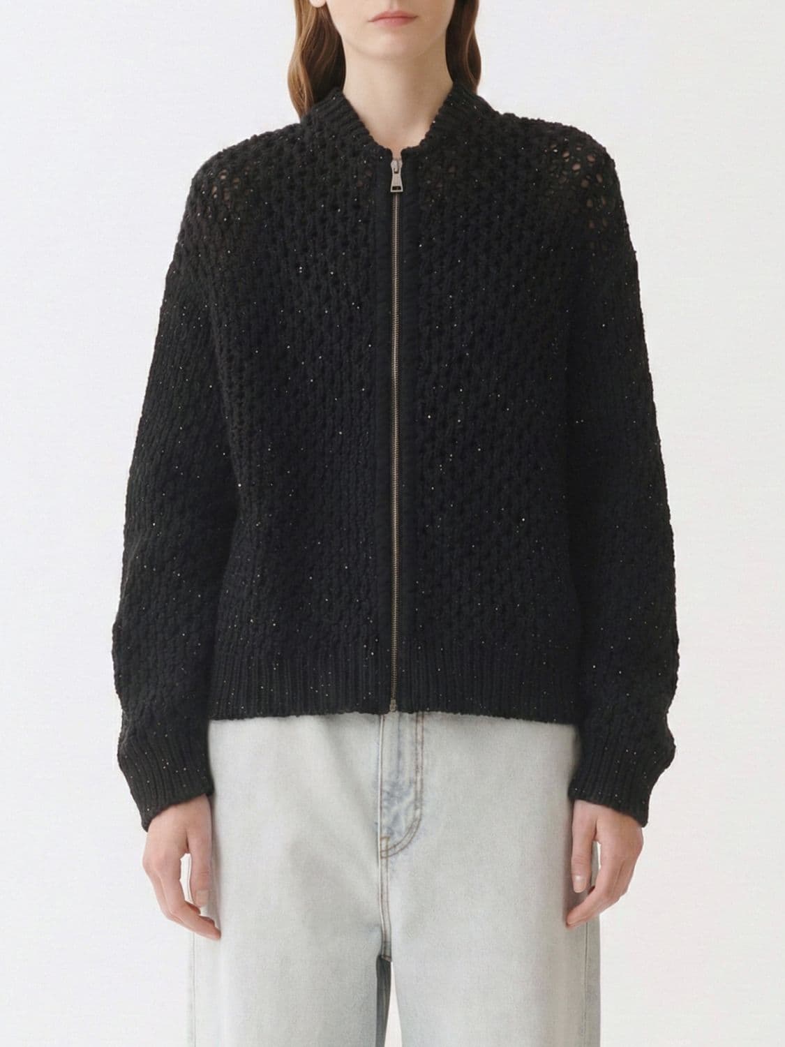 Fabiana Filippi Virgin Wool Silk and Cashmere Cardigan · 40