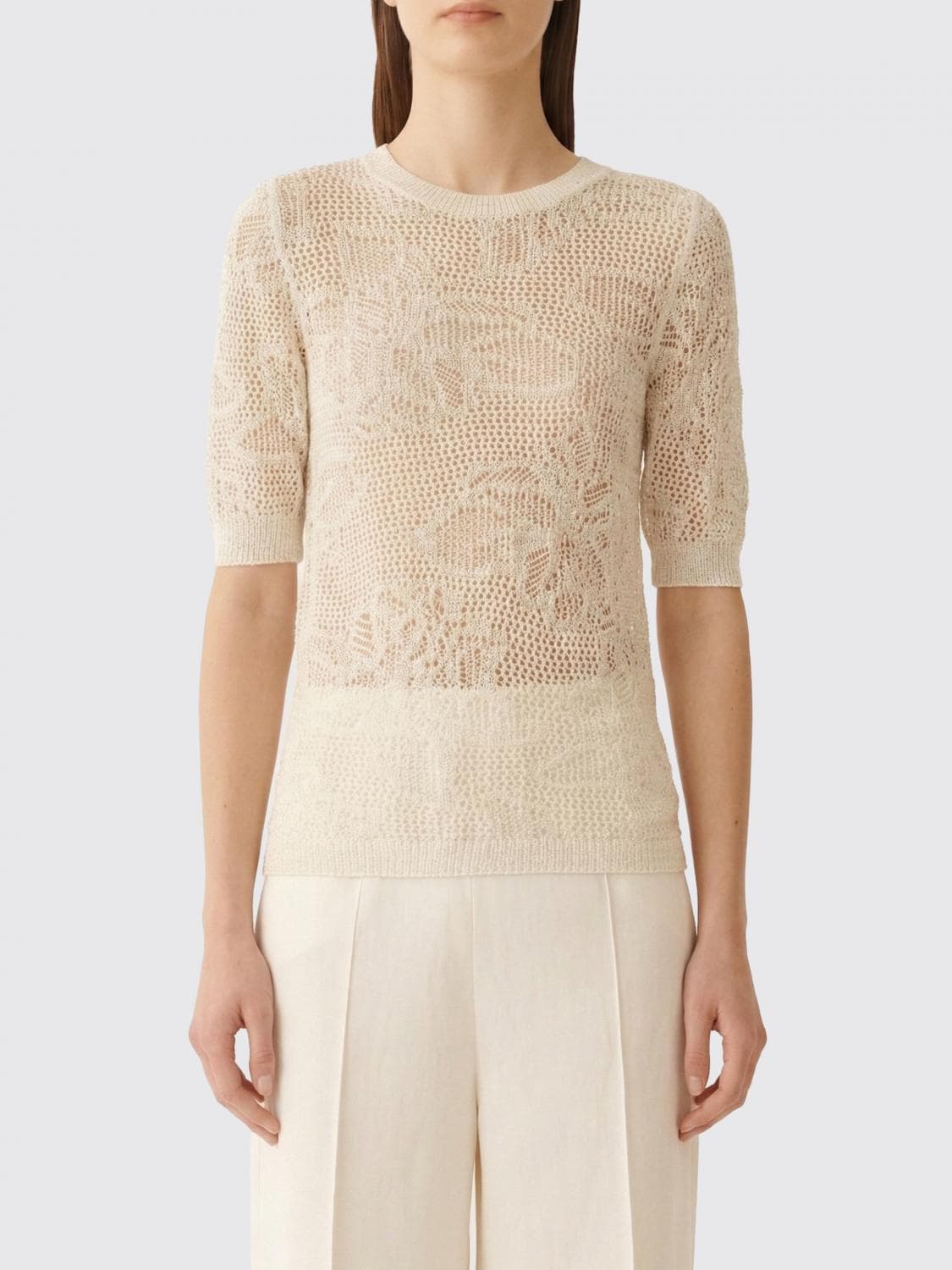 Fabiana Filippi Floral Crew Neck Sweater