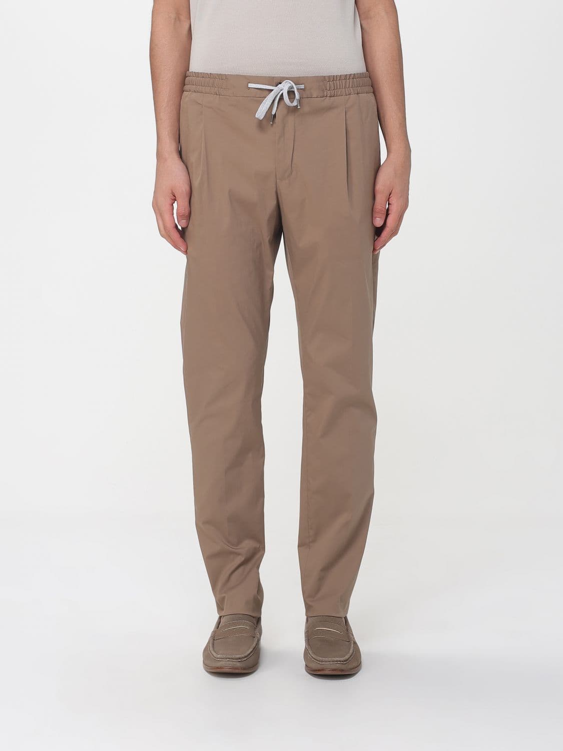 Pt Torino Cotton Blend Stretch Drawstring Trousers