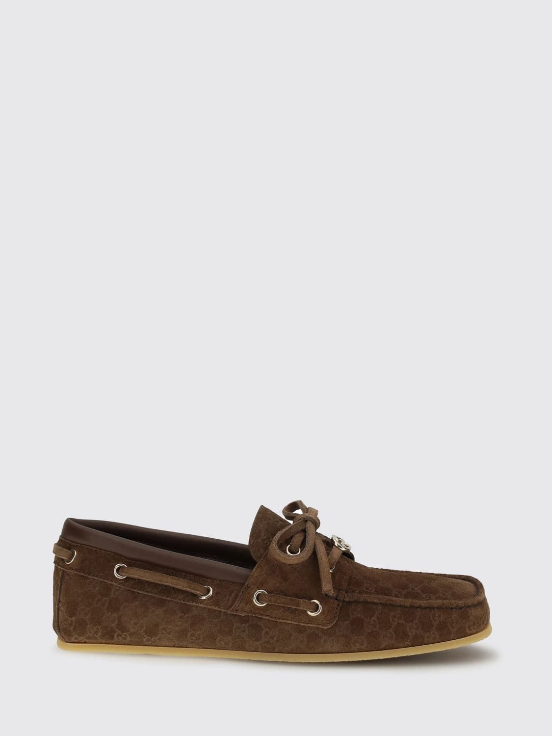 Gucci Suede Boat Loafers with GG Monogram