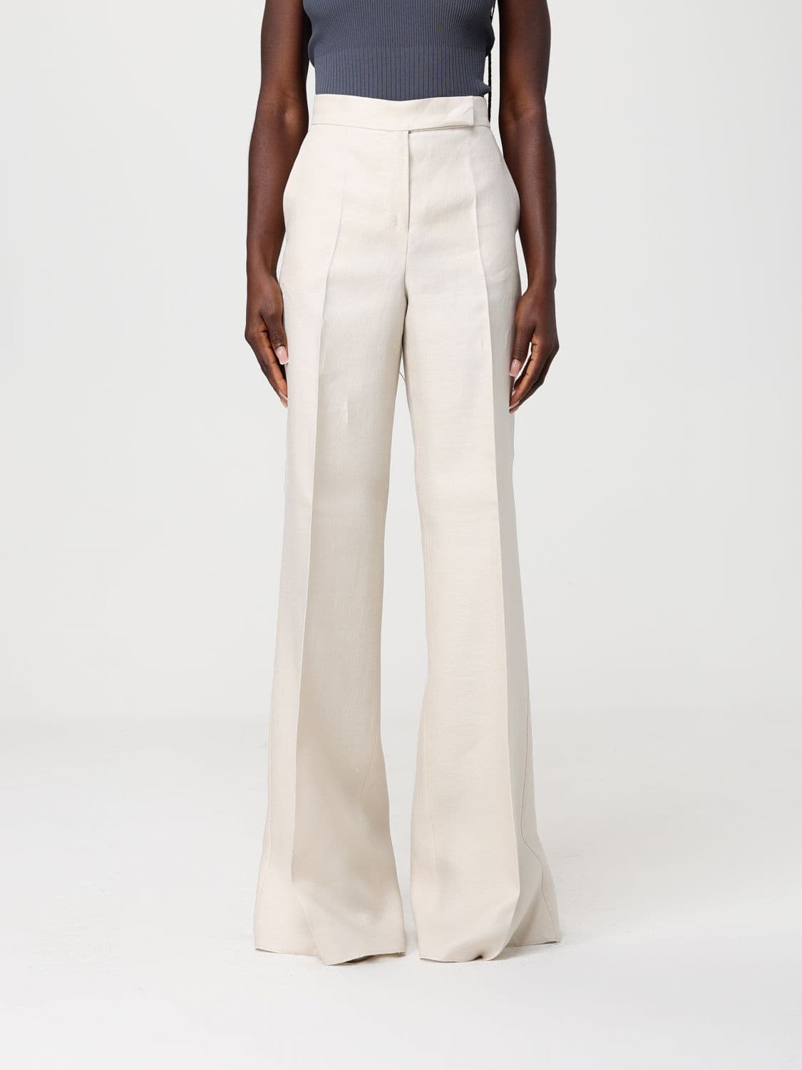 Max Mara Badesse Palazzo Linen Trousers