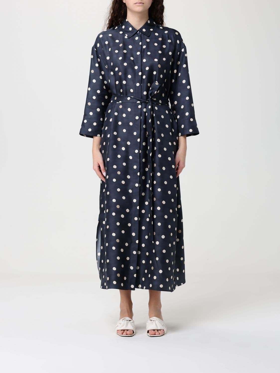 's Max Mara Polka Dot Twill Chemisier Dress