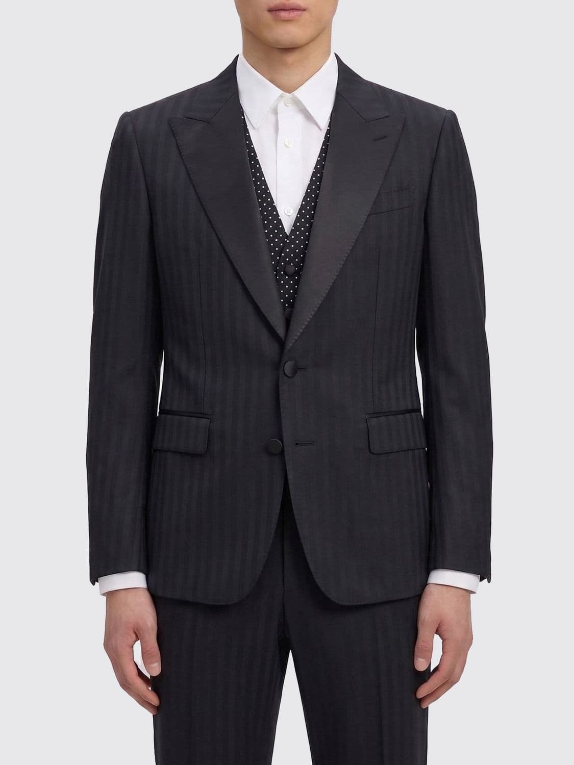 Dolce & Gabbana Silk Blend Single Breasted Blazer
