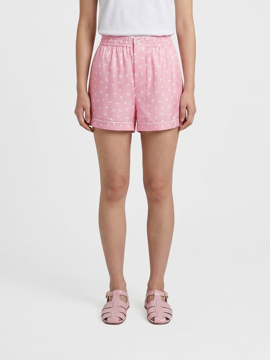Moschino Couture Printed Silk Shorts