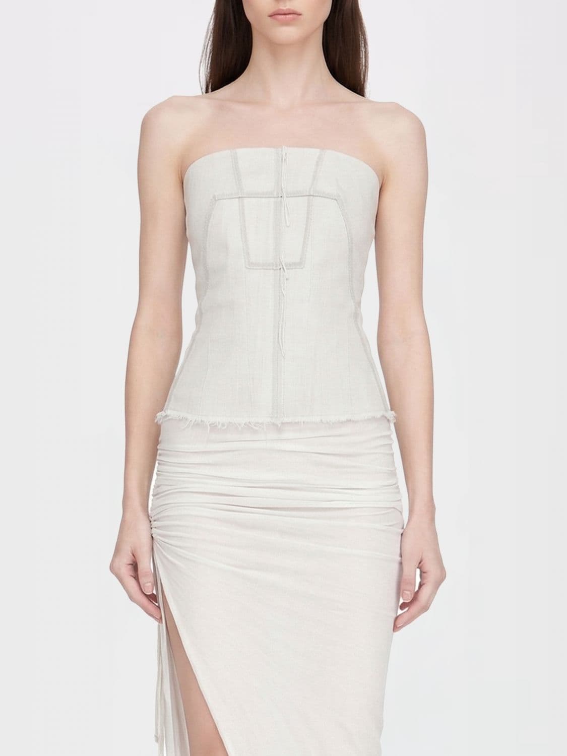 Rick Owens Drkshdw Bustier Top in Stretch Denim