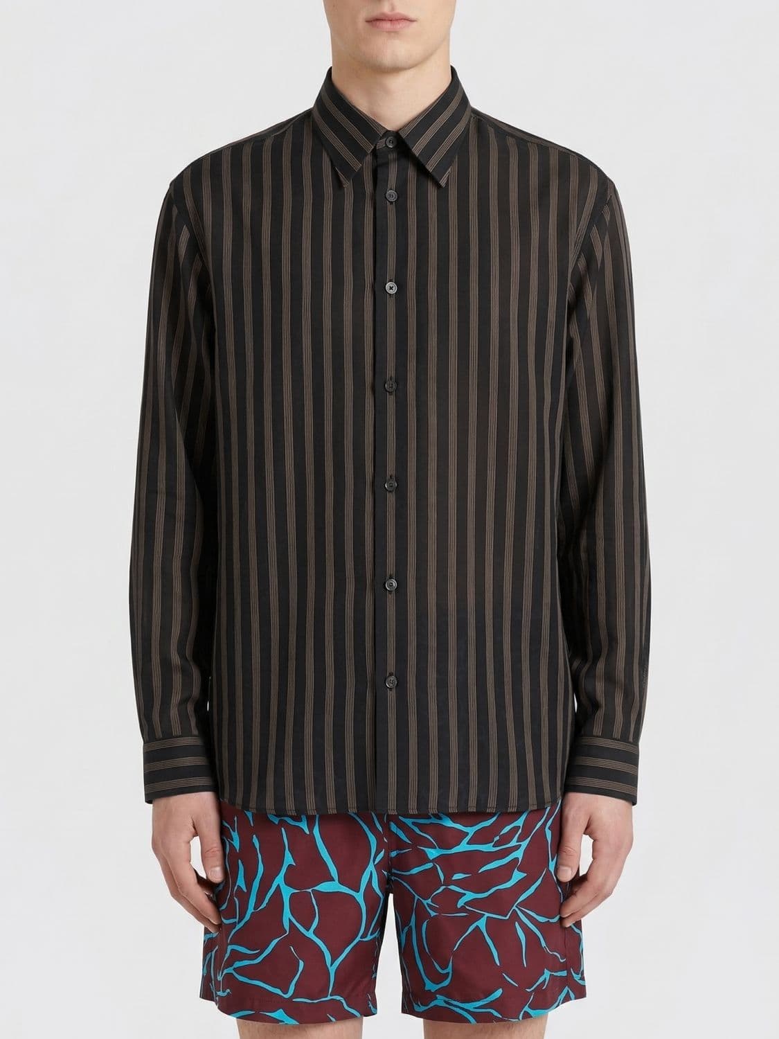 Dries Van Noten Striped Cupro Shirt