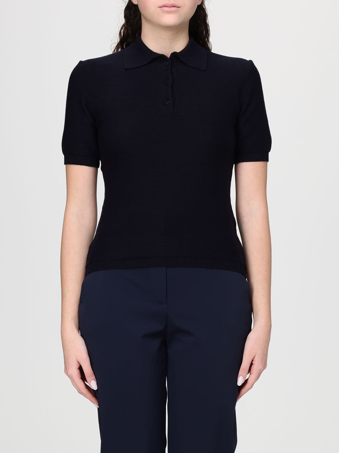 Mm Max Mara Cotton Knit Polo Shirt