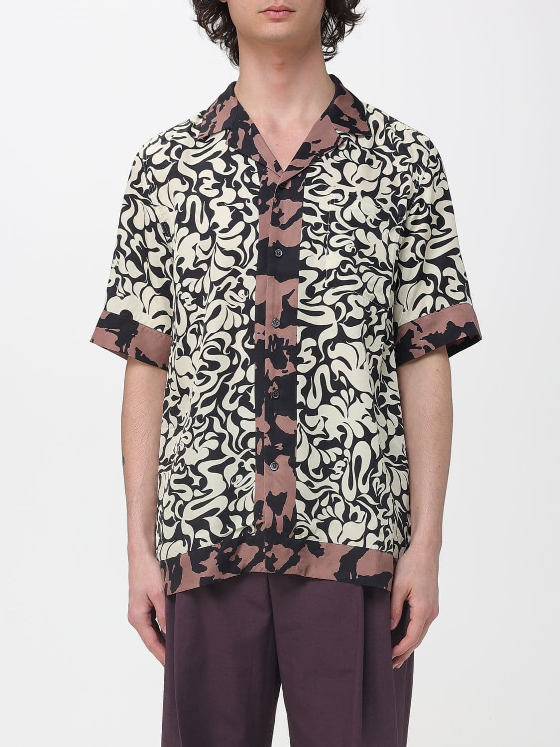 Dries Van Noten Printed Cuban Collar Shirt · M