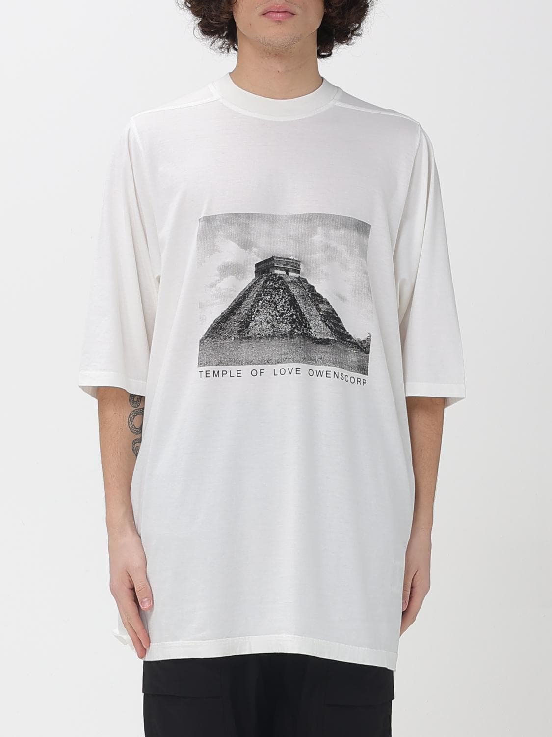 Rick Owens Drkshdw Printed Cotton Oversized T-Shirt