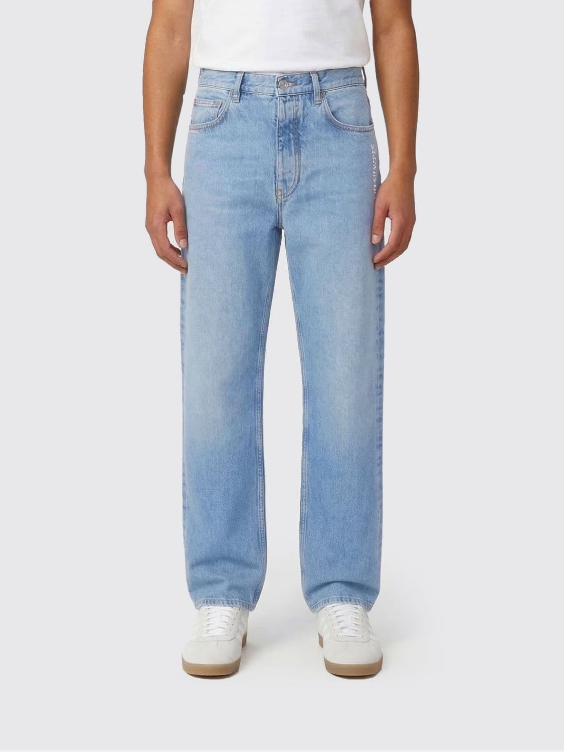 Off-White Cotton Denim Straight Jeans