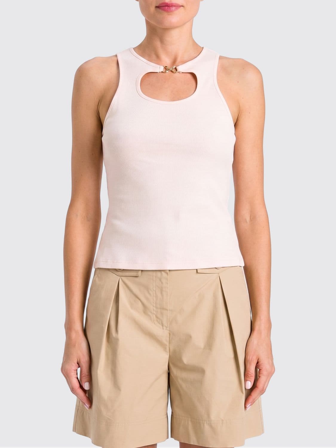 Twinset Ribbed Cotton Top · M