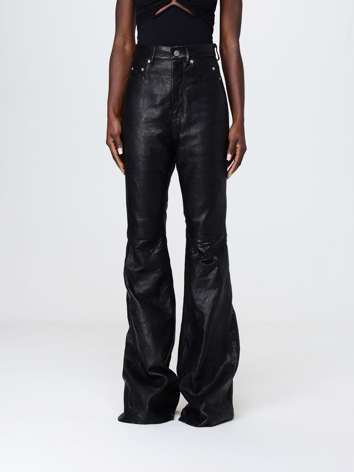 Rick Owens Bolan Flared Leather Trousers Drkshdw · 26