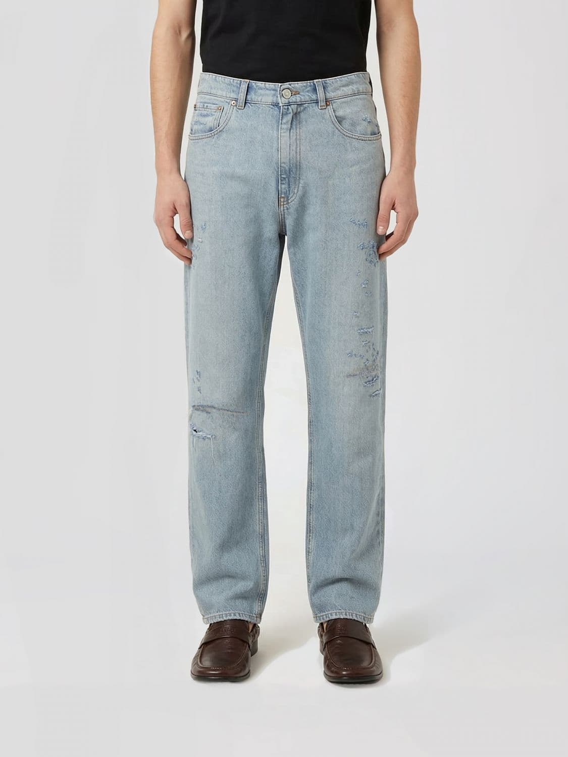 Mm6 Maison Margiela Cotton Denim Straight Jeans