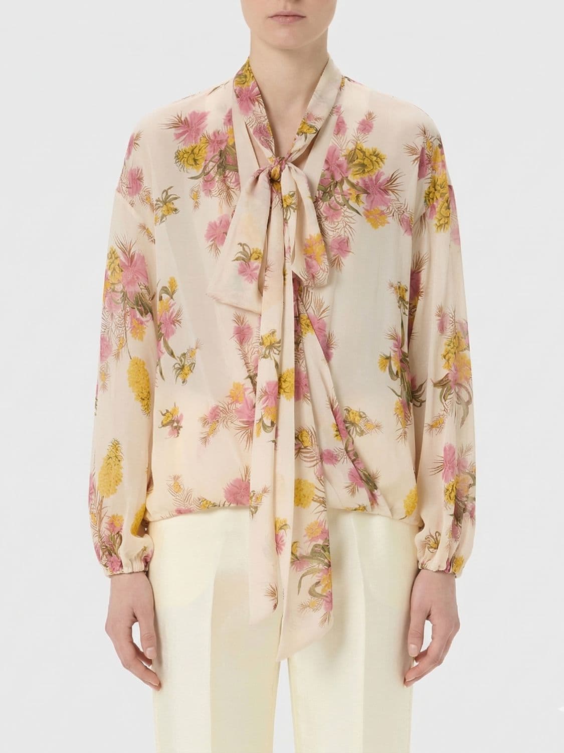 Blumarine Floral Print Viscose Blouse