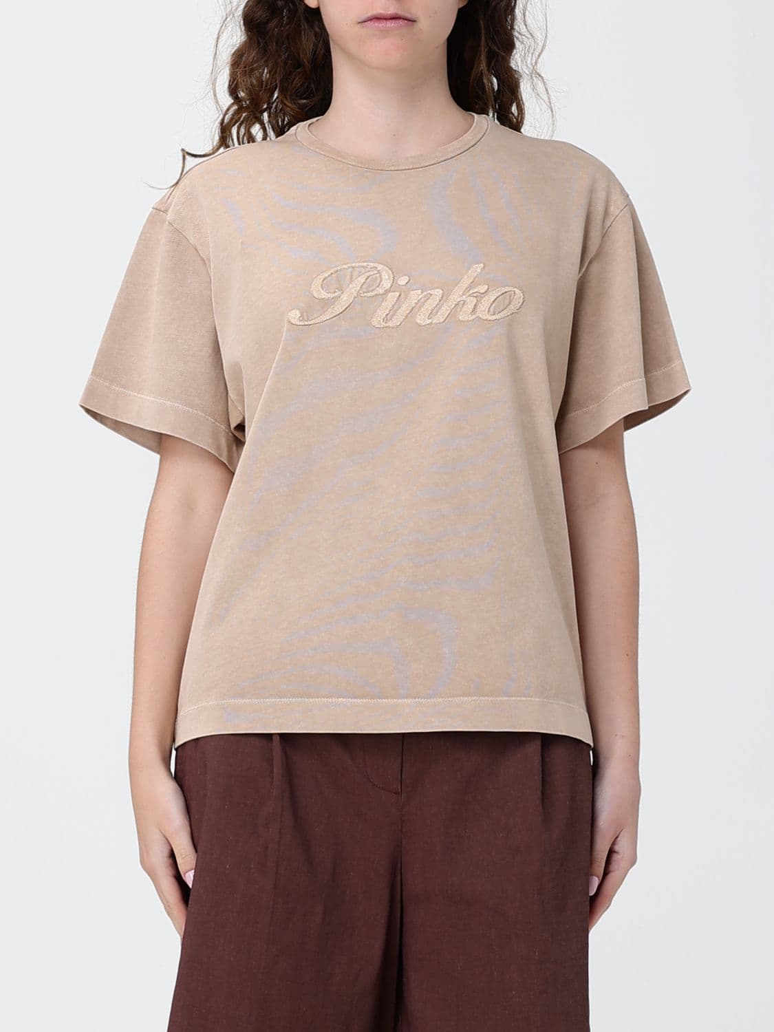 Pinko Cotton T-shirts with Logo · S