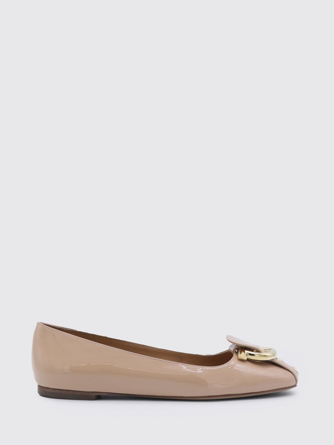 Ferragamo Gancini Patent Leather Ballerina