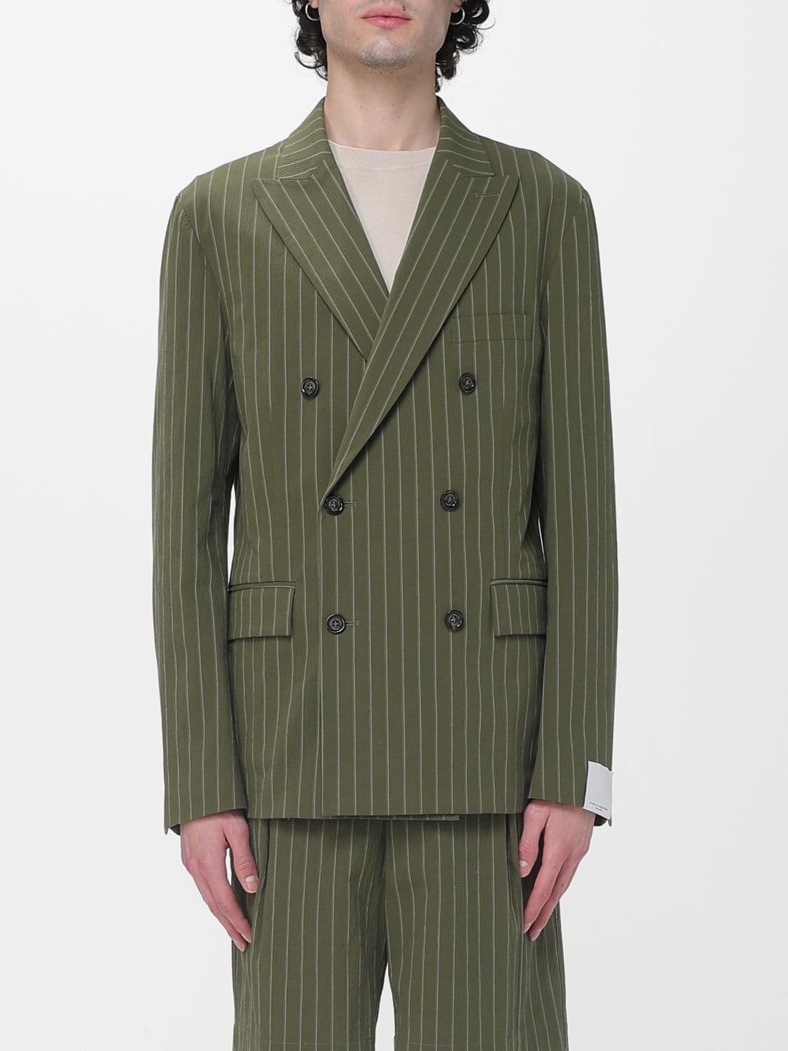 Paolo Pecora Pinstriped Cotton Double Breasted Blazer