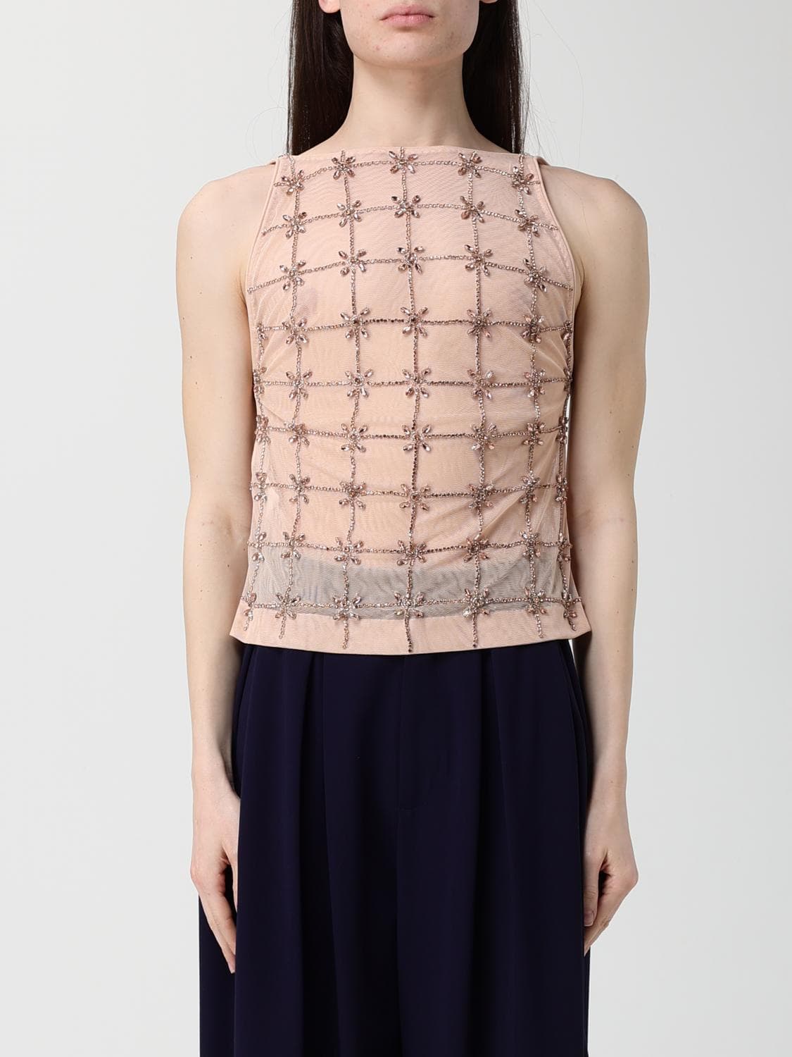 Pinko Tulle Top with Crystals