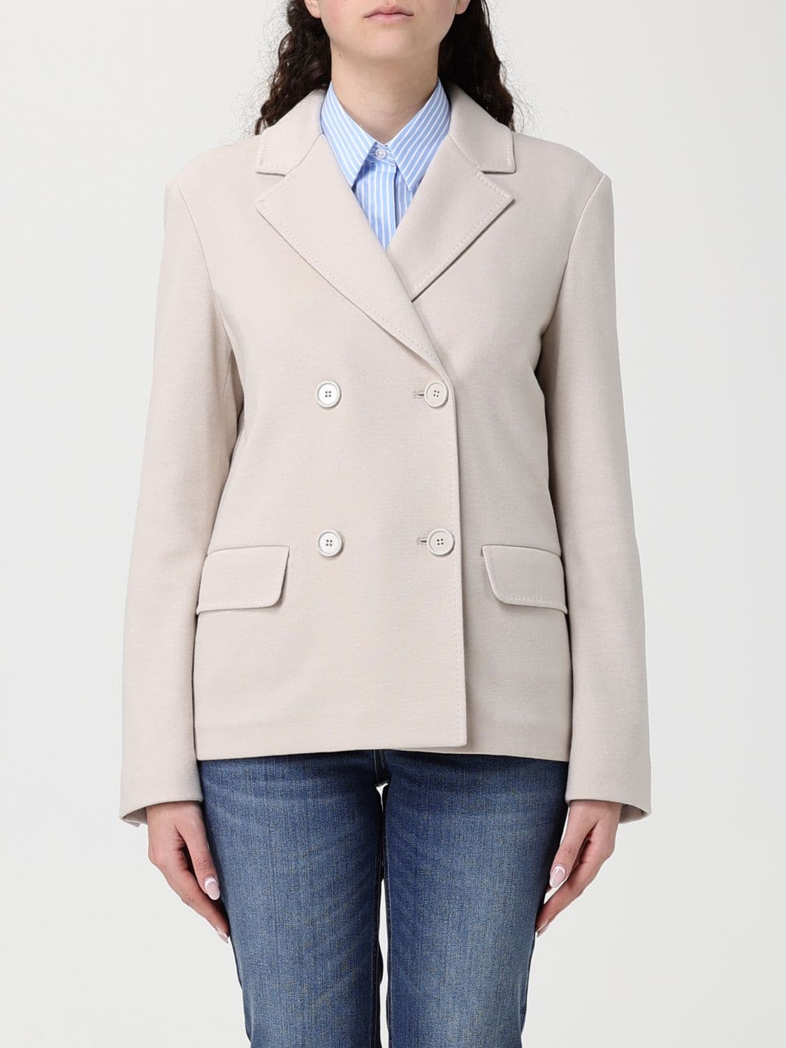 's Max Mara Cotton and Viscose Blend Double-Breasted Blazer Max Mara