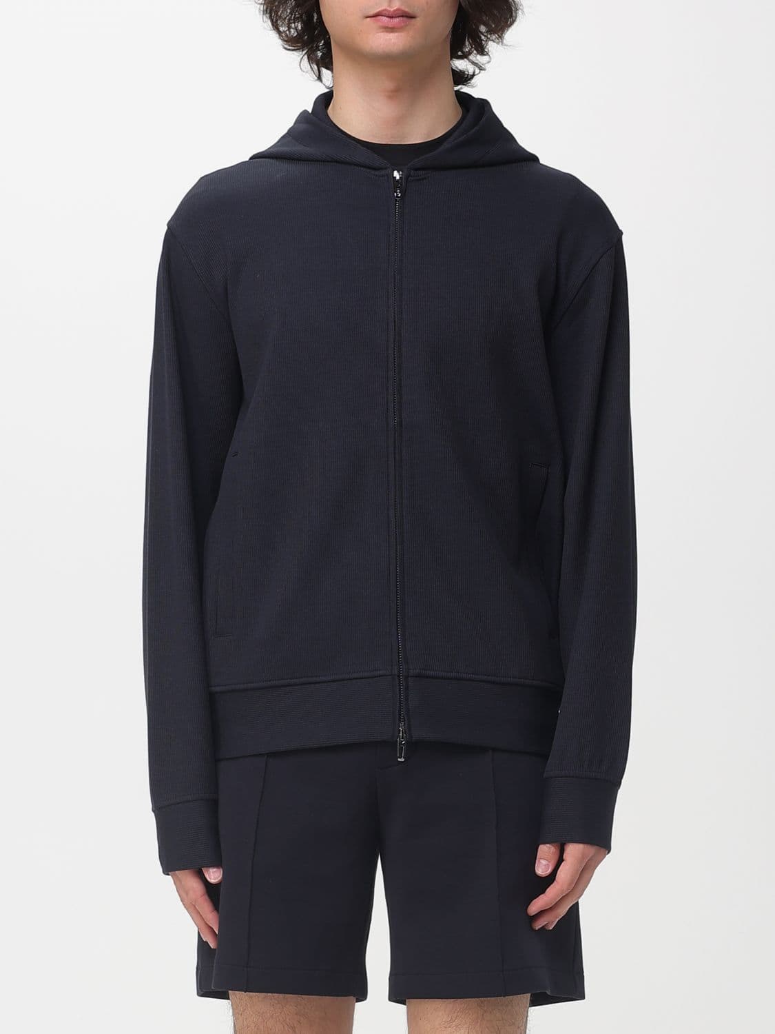 Emporio Armani Cotton Blend Zip-Up Sweatshirt · XL