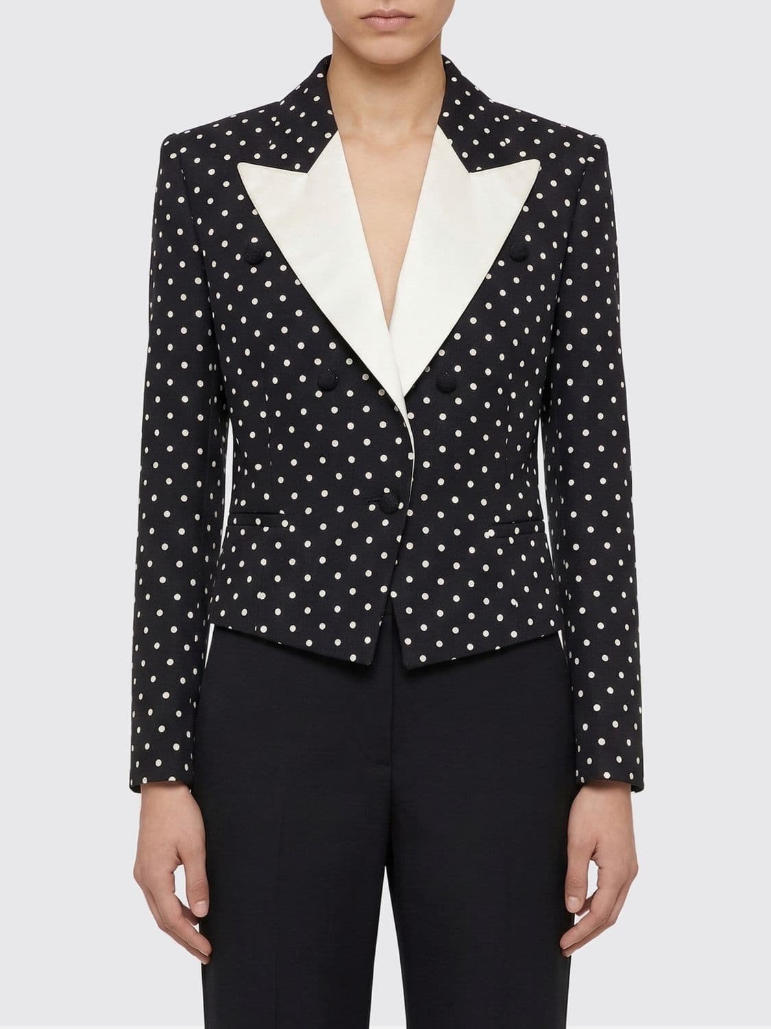 Valentino Single-Breasted Blazer in Polka Dot Viscose
