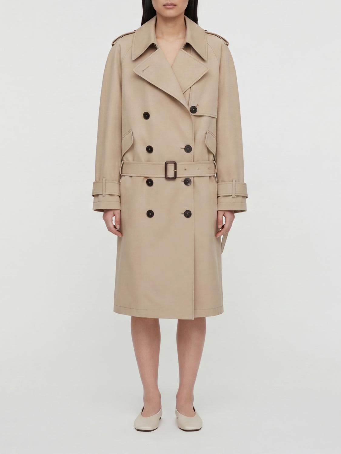 The Attico Double-Breasted Cotton Trench Coat