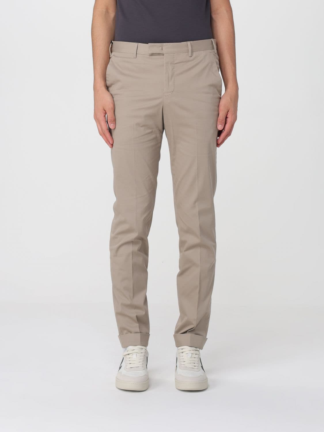 Pt Torino Tailored Trousers in Cotton and Silk Blend