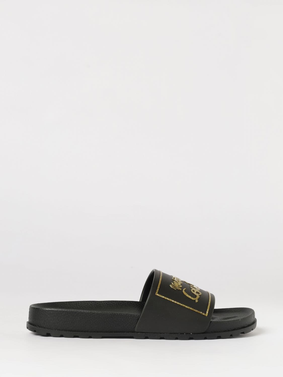 Versace Jeans Couture Glitter Logo Rubber Sliders