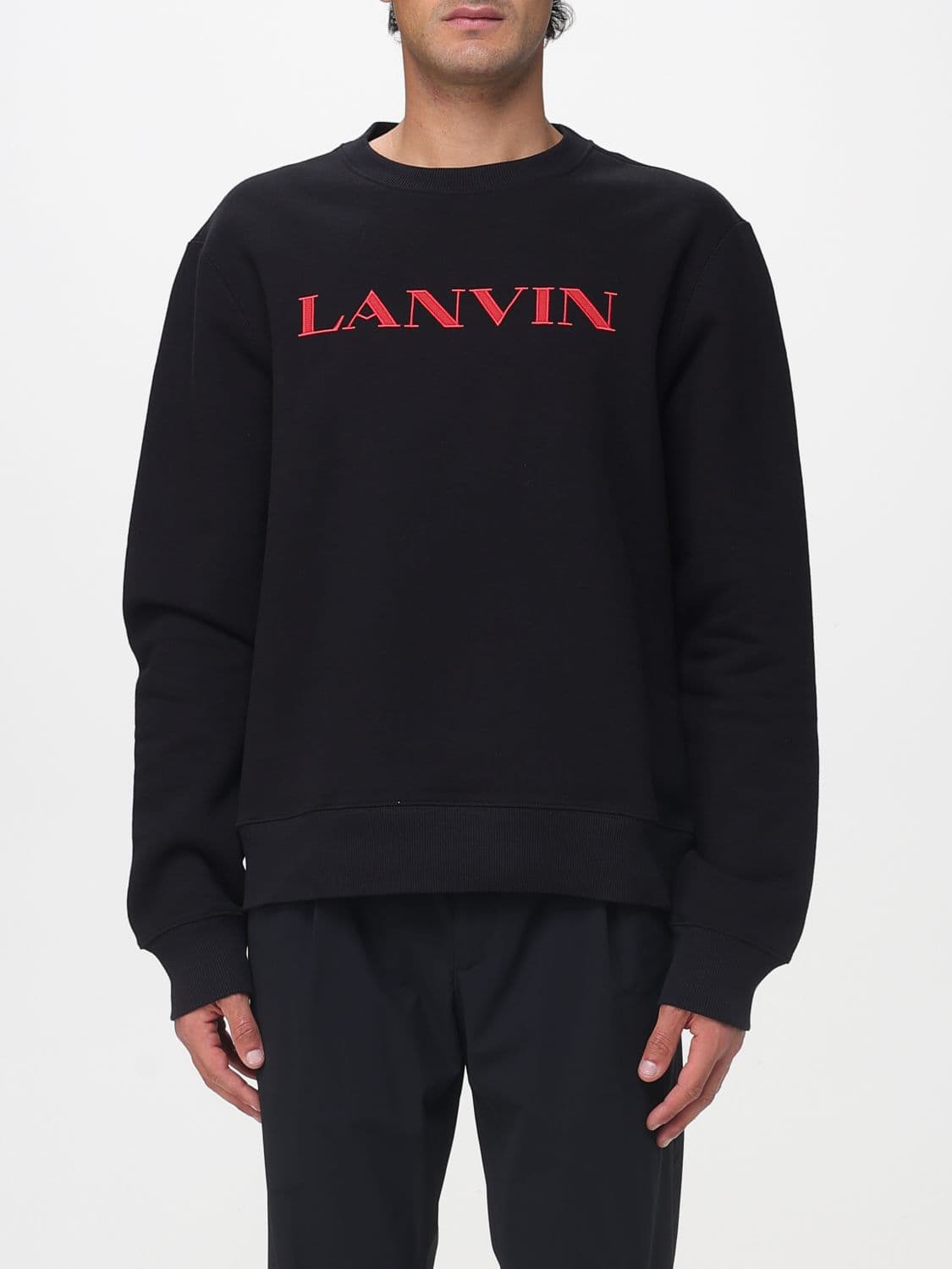 Lanvin Cotton Crew-Neck Sweatshirt with Logo