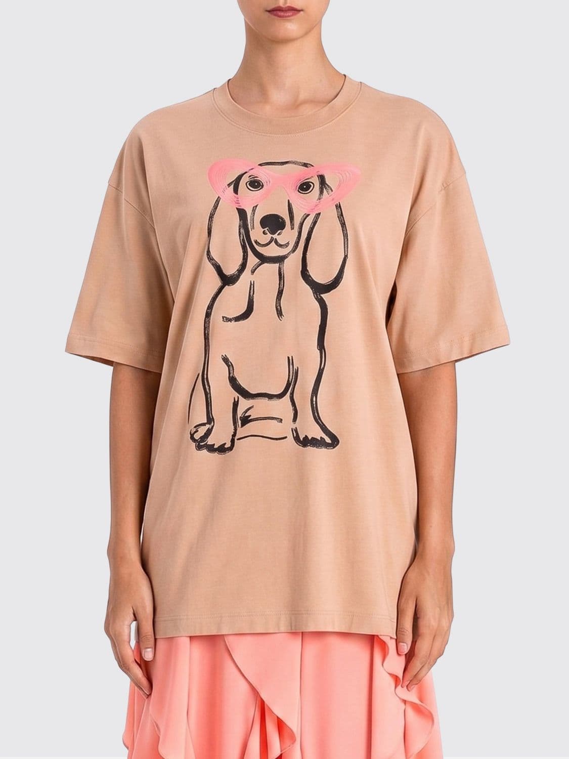 Twinset Cotton T-Shirts with Dog Print · S