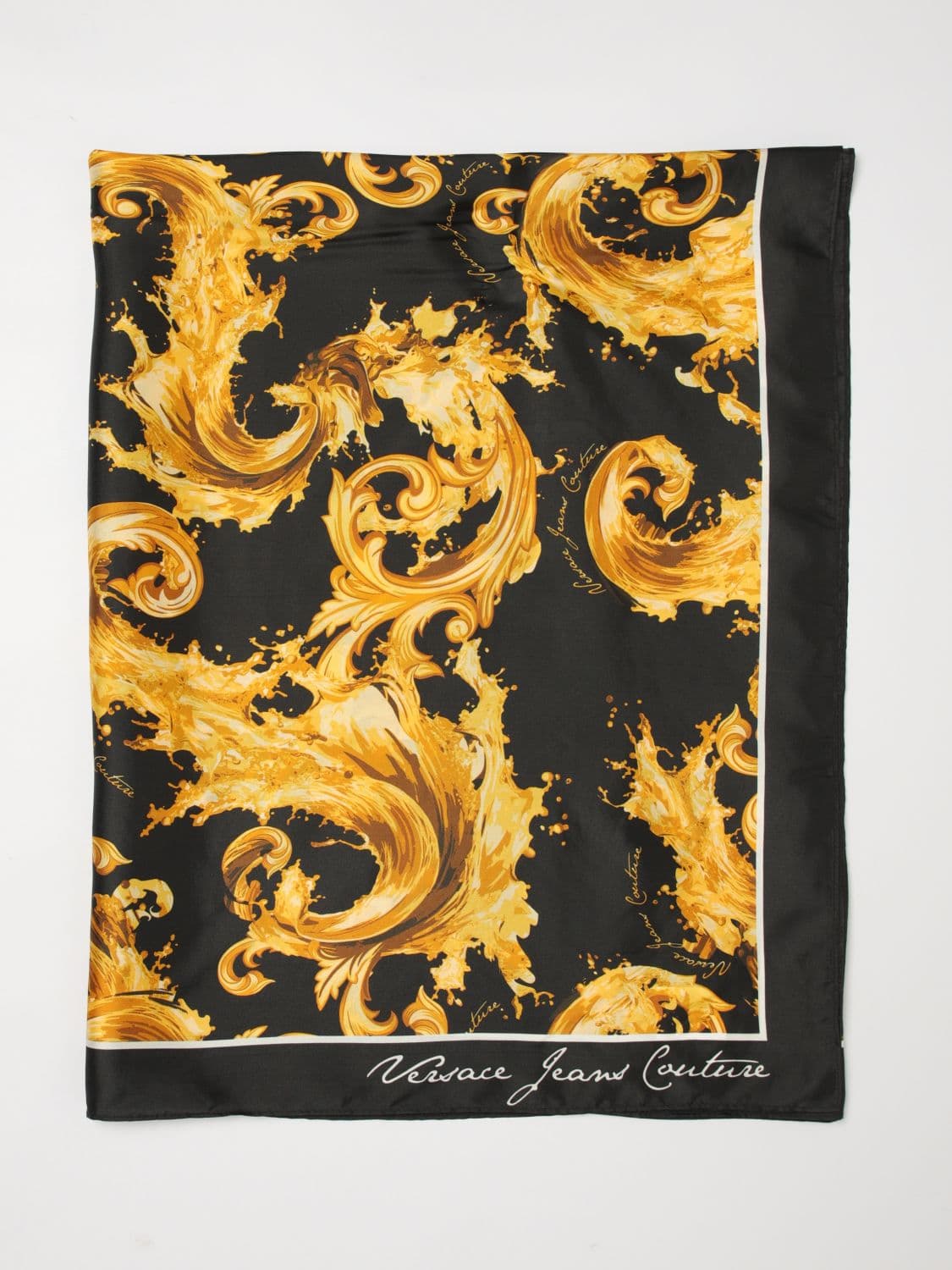 Versace Jeans Couture Baroque Print Silk Scarf