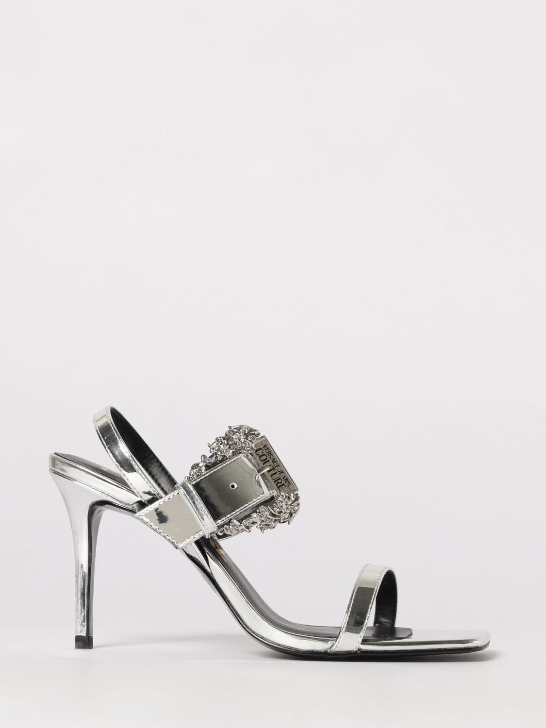 Versace Jeans Couture Laminated Patent Leather Sandals · 35