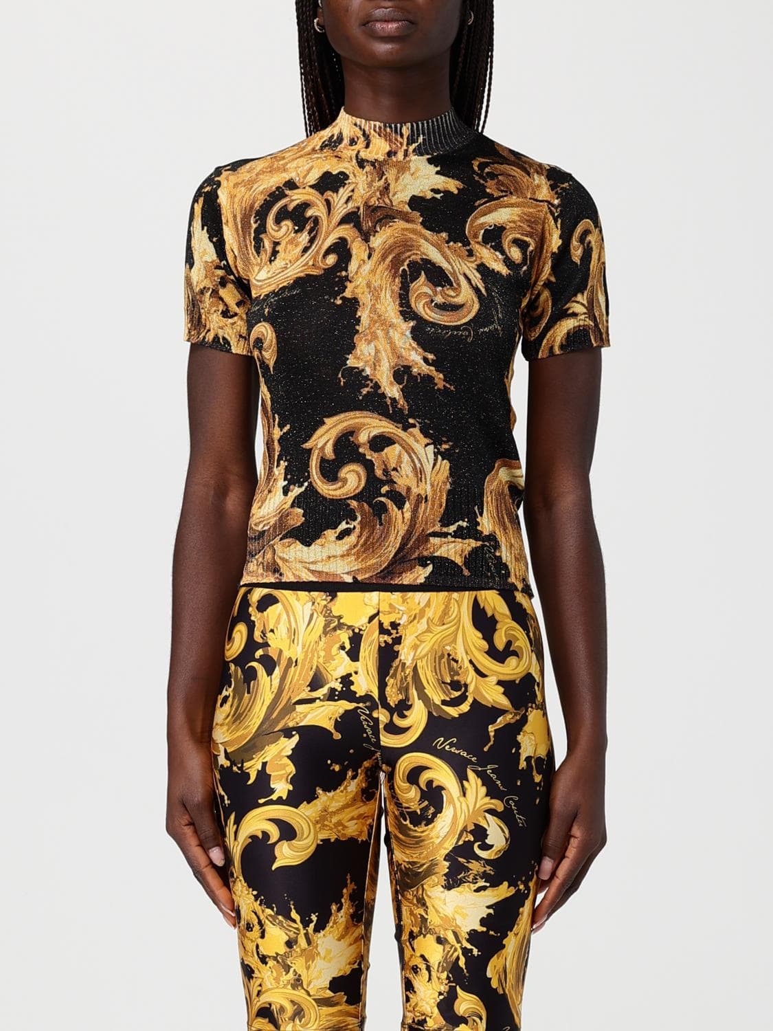 Versace Jeans Couture Viscose Knit with Baroque Pattern